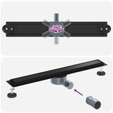 Tuš kanal 2-u-1 sa 360° sifonom Crna 70 cm Nehrđajući čelik 304 | shoptok.hr