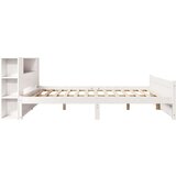 vidaXL Knjižna postelja brez vzmetnice bela 135x190 cm trdna borovina | Shoptok.si