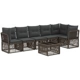 vidaXL Vrtna sedežna garnitura 7 pcs Siva poli ratan, (5000270455) | Shoptok.si