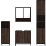 vidaXL 4-dijelni set kupaonskog namještaja boja smeđeg hrasta drveni | shoptok.hr