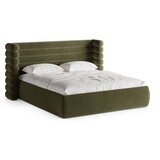Micadoni Zelena oblazinjena zakonska postelja s prostorom za shranjevanje z letvenim dnom 200x200 cm Mount – | Shoptok.si