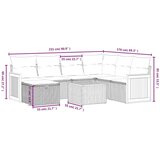  8-dijelni set vrtnih sofa od poliratana s jastucima crni | shoptok.hr