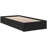 vidaXL okvir za krevet s ladicama crni 100x200 cm konstruirano drvo | shoptok.hr
