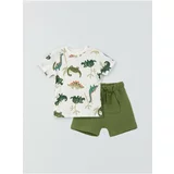 LC Waikiki Crew Neck Short Sleeve Printed Baby Boy T-Shirt and Shorts 2-Set