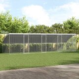 vidaXL Kletka za piščance srebrna 800 x 200 x 198.5 cm Cinkana jeklena Cene