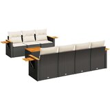  8-dijelni set vrtnih sofa od poliratana s jastucima crni | shoptok.hr
