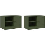 Furnova TV omarica 2 kosa olivno zelena 67x39x44 cm jeklo, (21926003) | Shoptok.si
