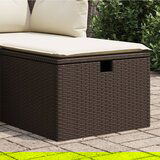 vidaXL Vrtni stolček z blazino rjav 55x55x37 cm poli ratan Cene