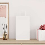 vidaXL Papirnate vrečke 50 kosov z ročaji bela 21x11x36 cm | Shoptok.si