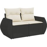  6-dijelni set vrtnih sofa s jastucima crni od poliratana | shoptok.hr