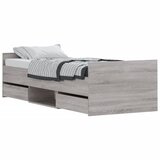  The Living Store Posteljni okvir z vzglavjem in vznožjem siva sonoma 75x190 cm - Posteljni Okvir, (21454025) | Shoptok.si