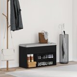 vidaXL Klupa za cipele Crni hrast Drvo 60 x 30 x 45 cm Pohrana | shoptok.hr