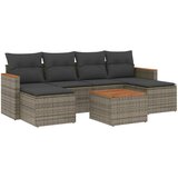 Maison Chic Seti vrtnega pohištva - Vrtna garnitura - Vrtni pohištvo set 7-delna z blazinami siv poli ratan, (21802211) | Shoptok.si