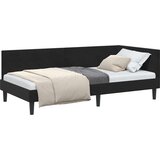 vidaXL Kotna postelja Drugo Črna 90 x 200 cm Samet in sodobno leseno | Shoptok.si