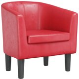  Zaobljena fotelja od umjetne kože crvena | shoptok.hr