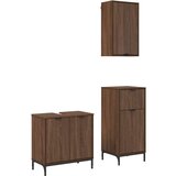 vidaXL Komplet pohištva za kopalnico s predalom 3 pcs Rjavi hrast | Shoptok.si