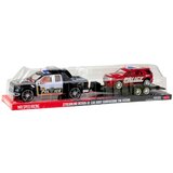 Policijski auto za igru sa prikolicom i dodatnim vozilom - crveno/crni | shoptok.hr