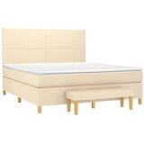 Krevet s oprugama i madracem krem 160x200 cm od tkanine | shoptok.hr