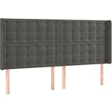 The Living Store vzglavje z ušesi temno sivo 203x16x118/128 cm žamet - vzglavje, (21495408) | Shoptok.si