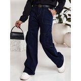 DStreet Spodnie damskie FITZONE jeansowe cargo ciemnoniebieskie Cijene