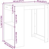 vidaXL Barski stol boja hrasta 102x70x103,5 cm konstruirano drvo | shoptok.hr