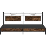 Metalni Kovinski posteljni okvir brez vzmetnice dimljen hrast 200x200cm, (21791569) | Shoptok.si