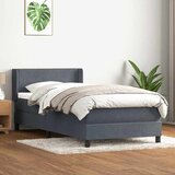 vidaXL Box Spring postelja z vzmetnico Temno siva 90x220 cm Velvet | Shoptok.si