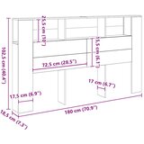  Uzglavlje s ormarićem boja hrasta 180x18,5x102,5 cm drveni | shoptok.hr