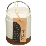 Posuda TERMO MOLU PORTO CERVO 3983 METALNA S DRVENIM PODNOŽJEM 400ML BIJELA u