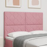 LED vzglavje z LED lučmi Geometrični Roza 160 cm Žamet, (5000043893) | Shoptok.si