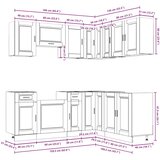  11-dijelni set kuhinjskih ormarića Porto konstruiranog drva Crna | shoptok.hr