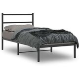  Metalni okvir za krevet s uzglavljem crni 90x190 cm | shoptok.hr