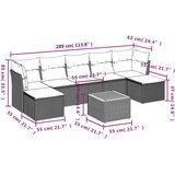  8-dijelni set vrtnih sofa od poliratana s jastucima crni | shoptok.hr