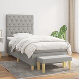 Maison Chic Box spring postelja - Vzmetna postelja z vzmetnico svetlo siva 80x200 cm blago SL7030, (21902060) | Shoptok.si