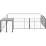 vidaXL pasji boks črn 15,73 m² jeklo | Shoptok.si