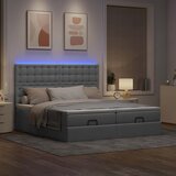 vidaXL Okvir kreveta s madracima svijetlosivi 200x200cm od tkanine Cijene