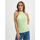 Guess Light Green Womens Ribbed Top Shayna - Women