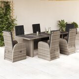 vidaXL 7-dijelni vrtni blagovaonski set sivi od poliratana | shoptok.hr
