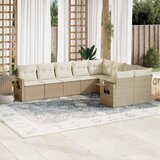  9-dijelni set vrtnih sofa s jastucima bež od poliratana | shoptok.hr