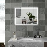  Kupaonsko zidno LED ogledalo s funkcijom protiv zamagljivanja 60x80x4 cm | shoptok.hr