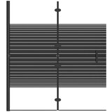 vidaXL Sklopiva pregrada za tuš ESG 120 x 140 cm crna | shoptok.hr