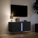  Zidni TV ormarić s LED svjetlima crni 80x31x35 cm | Eponuda.ba
