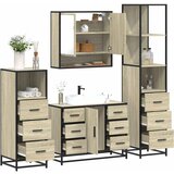 vidaXL 4-dijelni set kupaonskog namještaja boja hrasta sonome drveni | shoptok.hr