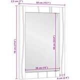  Zrcalo za kupaonicu Pravokutni Prirodna 50 x 2,5 x 70 cm | shoptok.hr