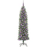 vidaXL Umetno vitko božično drevo med 300 LED Zelena in bela 180 cm | Shoptok.si