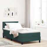  Box Spring Postelja z Blazino Temno Zelena 80x200 cm Žamet, (22051641) Cene