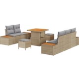 8 komada vrtni set sofe s jastučićima Bež poli ratan akacija | shoptok.hr