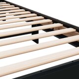 vidaXL Posteljni okvir črn 75x190 cm inženirski les in kovina | Shoptok.si