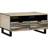 vidaXL Stolić za kavu s ladicama s pohranom Bijela, Crna 80 x 50 x 40 cm | shoptok.hr