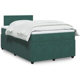 vidaXL Box spring postelja z vzmetnico temno zelena 120x200 cm žamet Cene